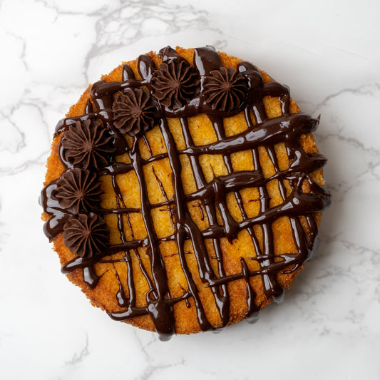Almond & Coconut Cake with Chocolate Glaze